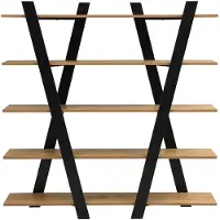 Vente-unique Regal Tuzla Schwarz Naturfarben Hell 156 cm