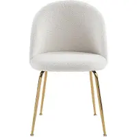 Vente-unique Stuhl 2er-Set - Bouclé-Stoff & Metall - Weiß - MELBOURNE