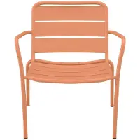 Vente-unique Gartensessel niedrig & stapelbar - Metall - Hellorange - MIRMANDE von MYLIA