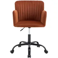 Vente-unique Bürostuhl höhenverstellbar - Samt - Terracotta - TOARA