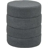 HOMCOM Fußhocker-Ø40 x 45H cm-Dunkelgrau | Gr.: onesize