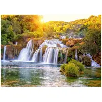 WALLARENA FOTOTAPETE Wasserfall 3D Natur 350x250