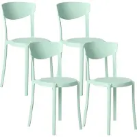 Beliani Esszimmerstuhl 4er Set Mintgrün Kunststoff Matt Modern Minimalistisch Esszimmer Wohnküche Flur Diele Indoor Outdoor