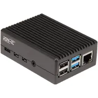 Joy-It Aluminiumgehäuse für Raspberry Pi 4 B (schwarz (matt))