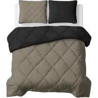 Sleeptime Lazy Dekbed Uni Taupe/Schwarz 200 x 200 Met Kussenslopen cm
