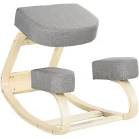 Vinsetto KNIESTUHL, ergonomischer Sitzhocker, Polsterhocker, 120 kg belastbar, Grau
