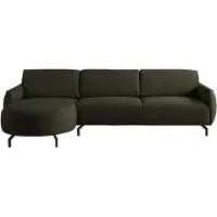 Vente-unique Linkes Ecksofa mit grüner Polsterung - FERIONA