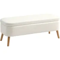 HOMCOM Sitzbank-120L x 42B x 45H cm-Cremeweiß | Gr.: onesize