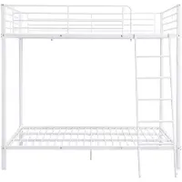 Vente-unique Etagenbett 2 x 140 x 190 cm - Metall - Weiß - GEMINI