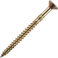 Stier Senkkopf Spanplattenschraube, 200 Stück, 6x60, Stahl galvanisch verzinkt, chromatiert, selbstschneidende Spitze, gelb, Teilgewinde, Fräskopftechnologie