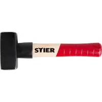 Stier Fäustel Robust+, 1000 g, mit Stiel-Schutzhülse, Spezialstahl, hohe Qualität, Langlebiger, geschmiedeter Fäustelkopf, hohe Qualität nach DIN 6475