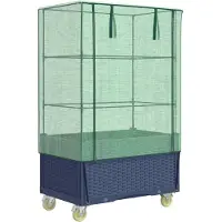 vidaXL Hochbeet mit Aufsatz und Rollen Rattan-Optik 80x50x182 cm
