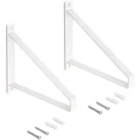 Emuca Satz Träger-Set für Regale in Holz Shelf mit Dreieckiger Form Stahl Weiß Satz Regalträger-Set