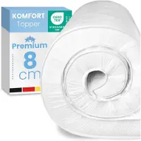 Aktiv shop GmbH ELONEO Komfortschaum Matratzen Topper 80x200cm, 8 cm Höhe, atmungsaktiver Matratzentopper, Matratzenauflage für Bett und Boxspringbett