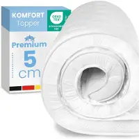 ELONEO Topper, 5cm dick, Komfortschaum, für Hausstauballergiker, schadstoffgeprüft, waschbarer Bezug 1 St Auflage