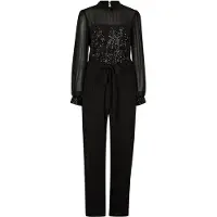 Apricot Jumpsuit "Jumpsuit mit Paillettenverzierung" mit Semitransparenz