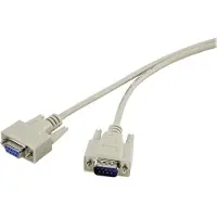 Renkforce Seriell Verlängerungskabel [1x D-SUB-Stecker 9pol. - 1x D-SUB-Buchse 9pol.] 3.00 m Beige