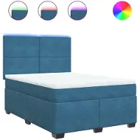 Syfax Boxspringbett mit Matratze Blau 140x190 cm Samt