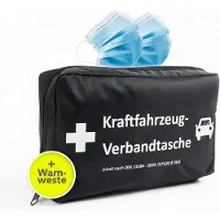 Karat KFZ-Verbandtasche - Erste Hilfe Set DIN 13164:2022 mit zwei Masken und Warnweste 1 St