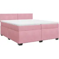 Syfax Boxspringbett mit Matratze Rosa 200x200 cm Samt
