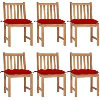 Syfax Gartenstühle 6 Stk. mit Kissen Massivholz Teak