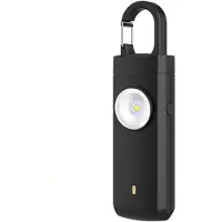 INF Wiederaufladbarer 130dB Personenalarm mit LED Licht, 2 Stück Schwarz