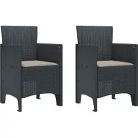 vidaXL Gartenstuhl 2 pcs Anthrazit 53 x 49 x 85 cm Polypropylen