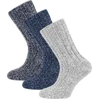 Normani 3 Paar Kinder Norwegersocken mit Schafwolle
