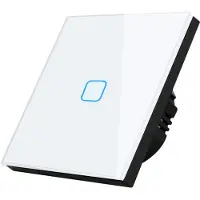 Macleans Glas Touch Lichtschalter Wandschalter Touchscreen Schalter LED BeleuchtungNachts-Finde-Hilfe AN / AUS Anzeigelicht-Wechsel weiß 1-fach Schalter rechteckig
