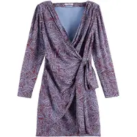 Scotch & Soda Viscose Jacquard Knotted Dress Blue Mountain Paisley Lake Bl Größe: 38 | Minikleider Outlet | Damen | Blau