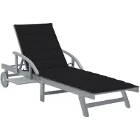 Helloshop26 - Sonnenliege Deckstuhl Sonnenbett Gartenbett Terrassenmöbel mit Kissen massives Akazienholz 02_0012391