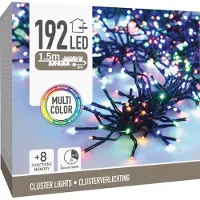 Koopman LED-Clusterbeleuchtung Büschel bunt, 192 LEDs, schwarzes Kabel, Innen/Außen, 4,5m