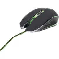 Gembird MUSG-001-G, Beidhändig, USB Typ-A, 2400 DPI, Schwarz, Grün