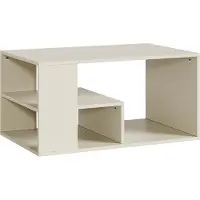 En.casa Couchtisch 'Antaa' Wohnzimmertisch 80 x 50 x 40 cm mit Stauraum rechteckig Sandfarben