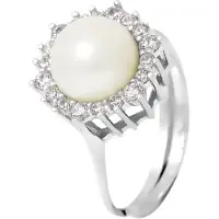 Diadema - Massiver Ring mit Süßwasserperle - Pure White Kollektion