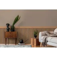 A.S. Création Vliestapete "Wallpanel Tapete Wandpaneele Mustertapete Holzpaneele Natur" matt strukturiert Vliestapete Holz-Optik für Schlafzimmer Küche Wohnzimmer Wandpaneele