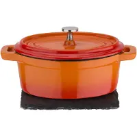 GSW Orange Shadow 718356 Kochtopf inkl. Deckel, Gusseisen/Gussaluminium, 12 cm Durchmesser, Induktionsherd-geeignet