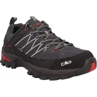 CMP Wanderschuh "RIGEL LOW WP TREKKING SHOES", Herren, Gr. 42, Synthetik, grau (titanio, ferrari), Leder, Schuhe Wanderschuh, wasserdicht