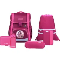 MCNEILL Schulranzen Bravo Schoolbag Set 9-teilig Berry beere