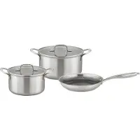 GSW Topf-Set "Inoxxa Black" Set, 5 Stk. tlg. Edelstahl Glas