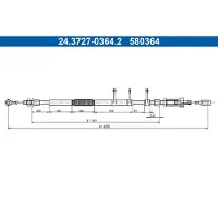 Ate Seilzug, Feststellbremse 24372703642 für Peugeot Fiat
