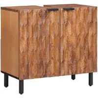 vidaXL Waschbeckenschrank Braun 62 x 33 x 58 cm Massivholz Mango