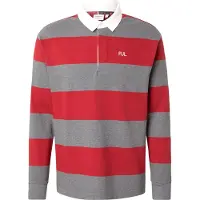 Pepe Jeans Herren Langarm-Poloshirt Rot: Gestreift & Nachhaltig aus Baumwolle