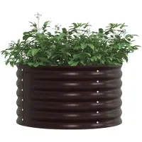 vidaXL Hochbeet Braun 80 x 80 x 44 cm Stahl