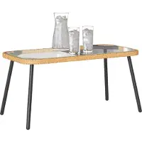 vidaXL Couchtisch Braun und Schwarz 90 x 45 x 43 cm Poly-Rattan