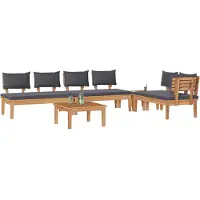 vidaXL Gartensofa-set 5 stk. Braun und Grau