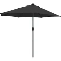 vidaXL Garten-Sonnenschirm Schwarz 294 x 150 x 224 cm