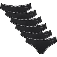 Sloggi Slip "Slip GO Crush Mini C6P 6er Pack", Damen, Gr. XL, schwarz, Obermaterial: 95% Baumwolle CO. 5% Elasthan EL., Unterhosen Slip