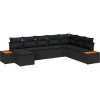 vidaXL Gartensofa-set 8 stk. Schwarz Poly Rattan