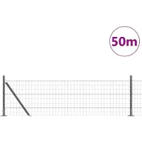 vidaXL Euro-Zaun mit Betonsockel 50 x 0,6 m PVC-beschichteter Stahl